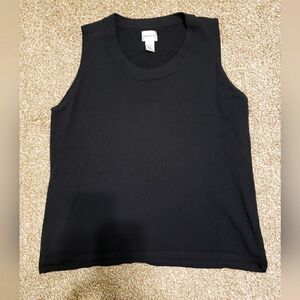CHICO'S CLASSIC BLACK SLEEVELESS TOP STRETCHY SIZE 3